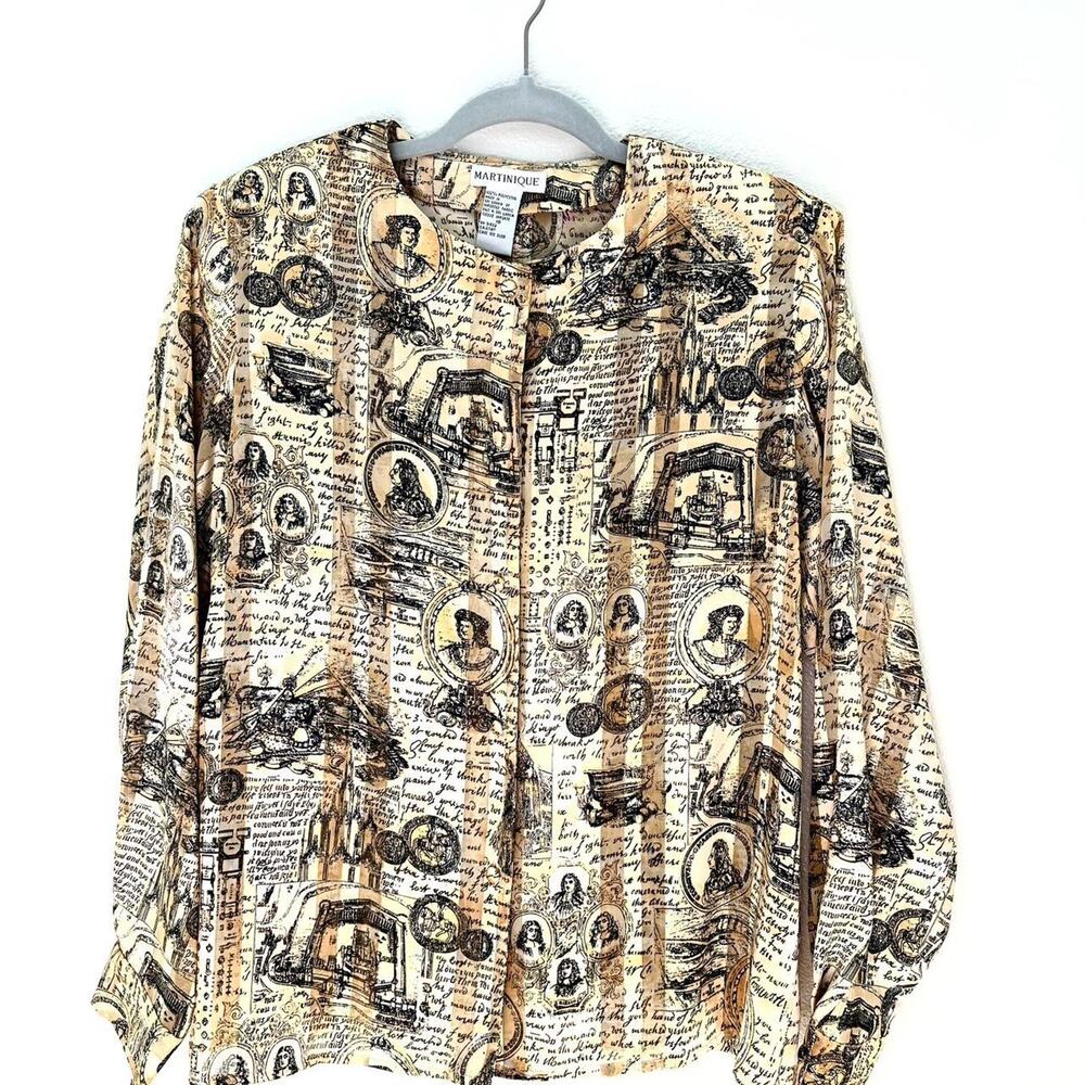 Women's Gold and Black Vintage 90s Blouse